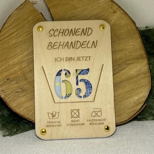 Lasergesneden sjabloon voor een 65e verjaardagscadeaubon in contanten, SVG, XCS