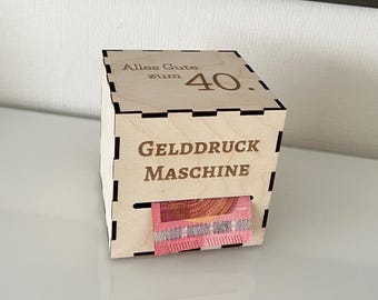 Money printing machine for birthdays, laser cut template download SVG, XCS