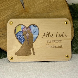 Plantilla de archivo cortado con láser para tarjeta de regalo de dinero para la boda de los novios, svg, xcs