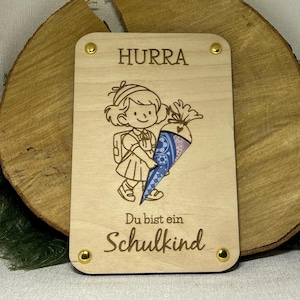 Geldgeschenkkarte zur Einschulung Mädchen Laser cut Datei Vorlage svg, xcs