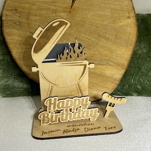Cash Gift Card Grill Voucher Happy Birthday BBQ Laser cut file template svg, xcs