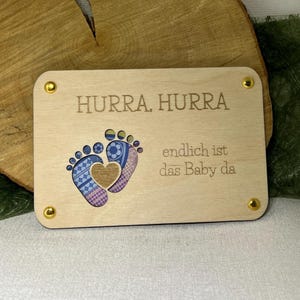 Plantilla de archivo cortado con láser para tarjeta de regalo de efectivo por nacimiento (SVG, XCSS)