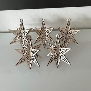 Laser cut Datei Vorlagen Sterne Set 5 Stück  Weihnachten svg xcs