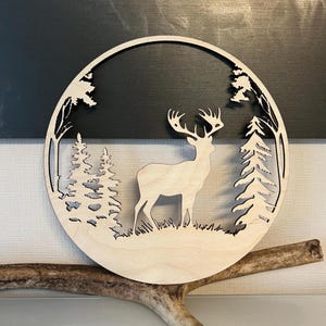 Jagd Natur Wald  Hirsch Türkranz Türschild sofort download Laser cut Datei Vorlage svg xcs pdf