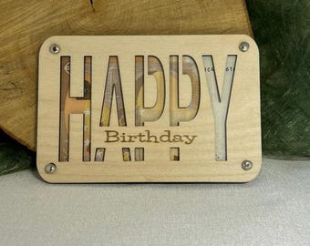 Money gift card for birthday Happy Birthday Laser cut file template svg, xcs