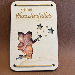 Laser cut Datei Vorlage Geldgeschenkkarte kleiner Wunscherfüller Sofort Download svg, xcs