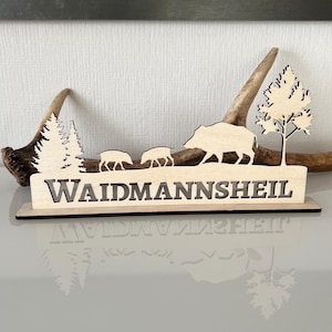 Waidmannsheil Jagd Natur Wald Aussteller sofort download Laser cut Datei Vorlage svg xcs pdf