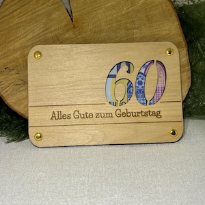 Laser cut Datei Vorlage 60. Geburtstag Geldgeschenkkarte  svg, xcs
