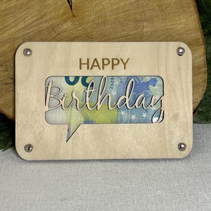 Carte-cadeau d’argent pour l’anniversaire Joyeux anniversaire modèle de fichier découpé au laser svg, xcs