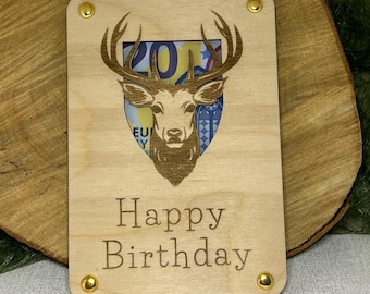 Money gift card for birthday Happy Birthday Laser cut file template svg, xcs
