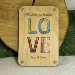 Buono regalo in denaro per il modello di file di taglio laser LOVE di nozze in formato SVG, xcs