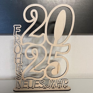 Feliz Ano Novo 2025 Véspera de Ano Novo modelo de arquivo cortado a laser svg, xcs