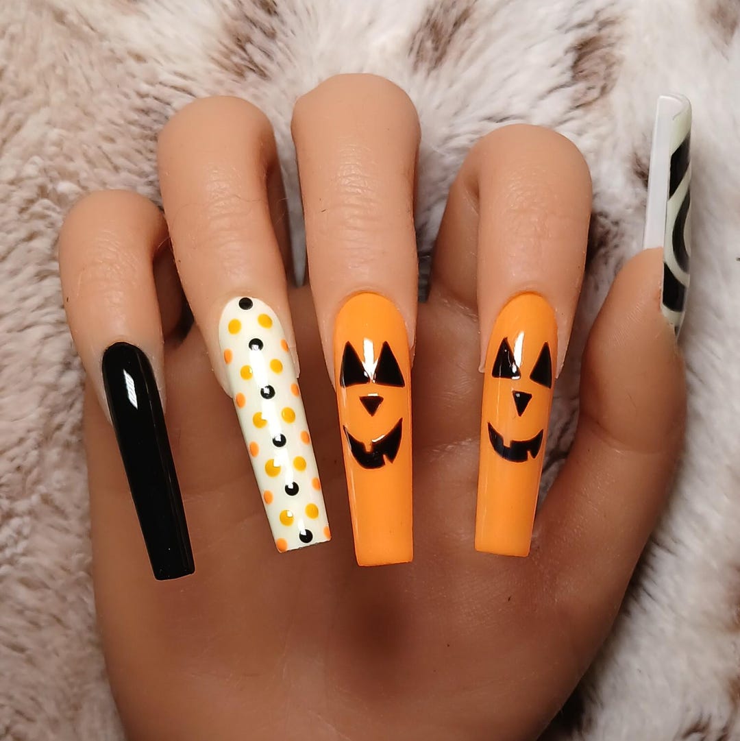 Glow In The Dark Halloween Nails Press On Nails Handmade Nails Reusable Il 1080xN.6319234127 9m1x