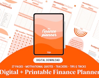 Budget Planner Printable PDF, Digital Budget Planner, Financial Planner Printable, Finance Tracker Bundle, Paycheck Budget Template