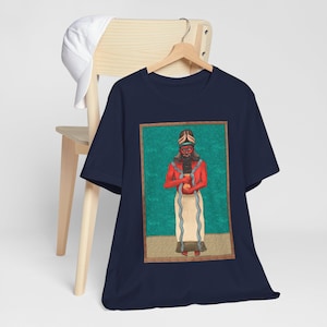 Enki Statue T Shirt, mesopotamischen Gott des Wassers, Handwerk, Magie, Erde, Unisex Top, Mythologie Shirt, sumerisch, babylonisch, Ea Alte Geschichte