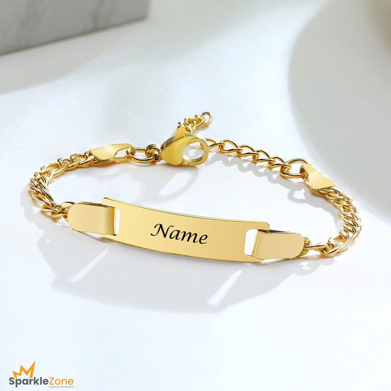 Custom Stainless Steel Baby Name Bracelets Baptism Bangle Jewelry