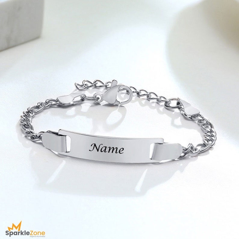Custom Stainless Steel Baby Name Bracelets Baptism Bangle Jewelry