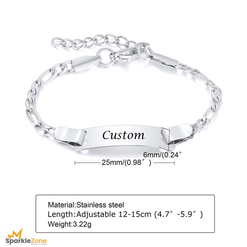 Custom Stainless Steel Baby Name Bracelets Baptism Bangle Jewelry