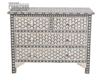 Handmade Bone Inlay Gray Drawer , Home Living Furniture's, Living Room Furniture's,   Bone Console Cabinets ,  Buffets Side Board Cabinets