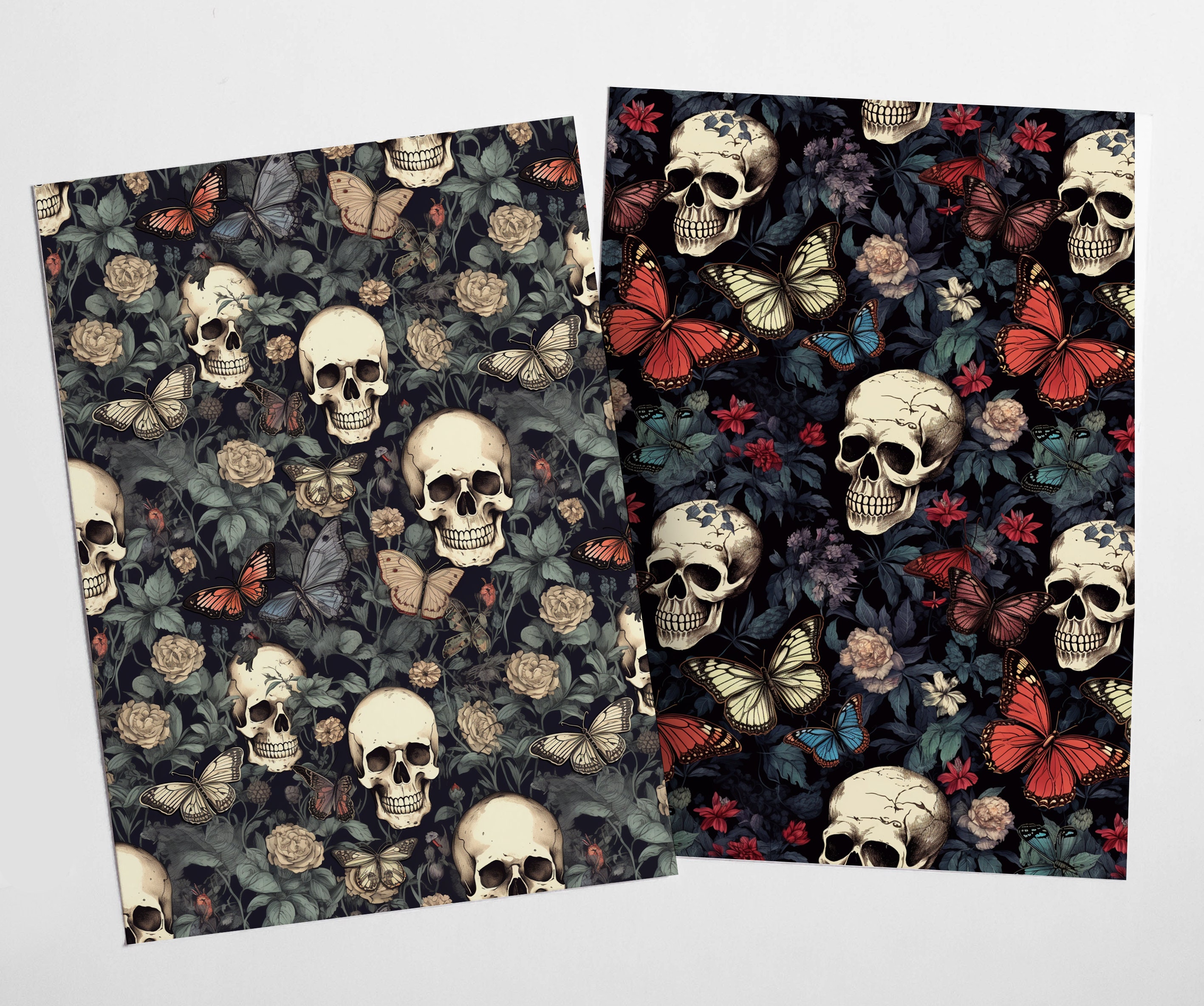 Gothic Skulls Digital Paper Pack | 20 Gothic Skull Digital Papers ...