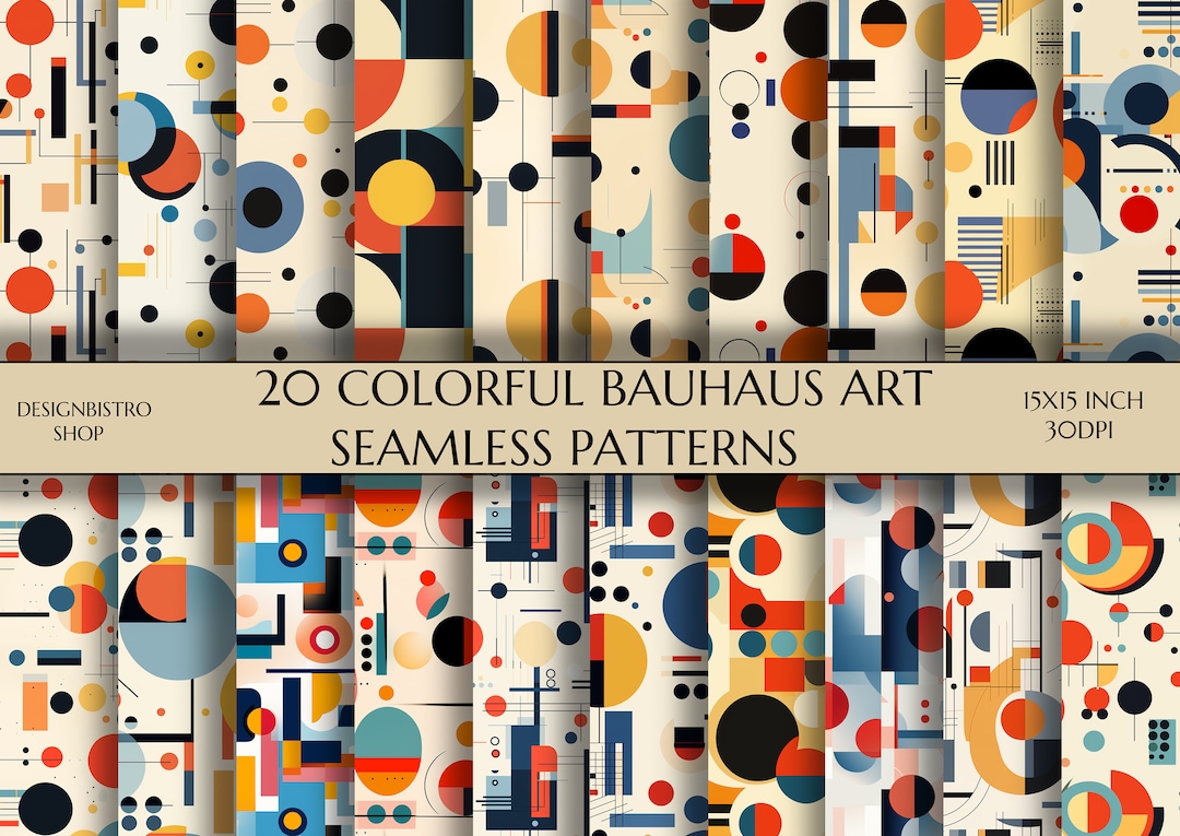 Colorful Bauhaus Art Seamless Patterns | 20 Pngs (digital Download) - Etsy