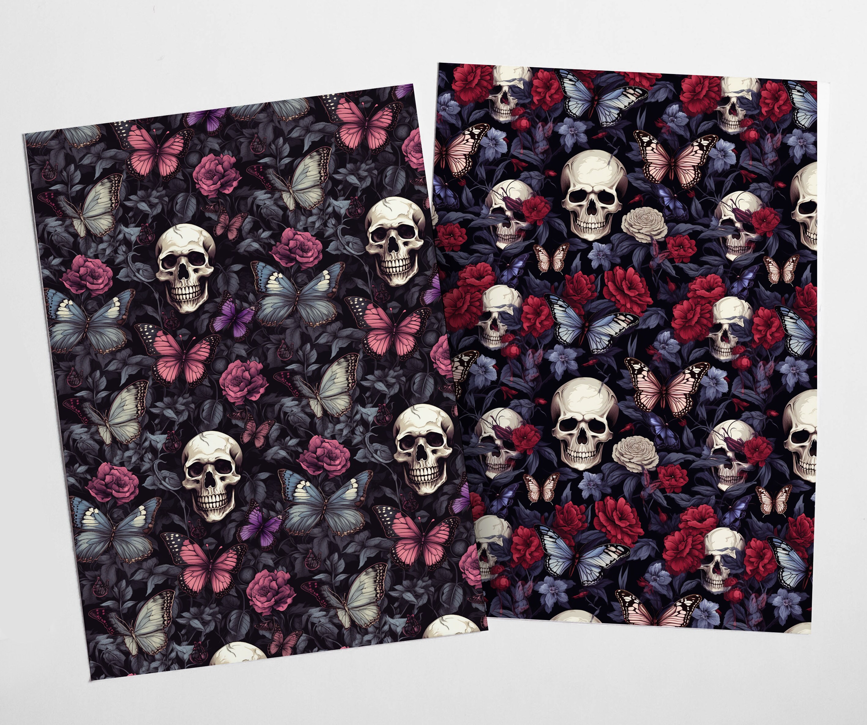 Gothic Skulls Digital Paper Pack | 20 Gothic Skull Digital Papers ...