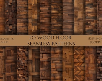 Wooden Floor Seamless Patterns | 20 Modern Wooden Walls Seamless Textures | Digital Paper | Printable Paper | Home Decor | Scrapbooking