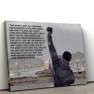 Legendary Rocky Balboa Motivational Quote Canvas Print, Boxing Canvas And Poster Print Wall Decor Art. Inspirational Quotes