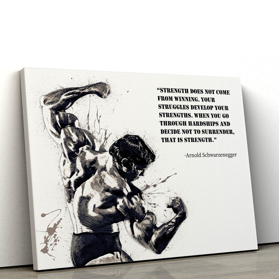 Arnold Bodybuilding Motivational Quote Canvas Print Wall Decor, Fitness