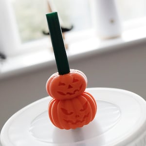  3D Printed Mouse Halloween Pumpkin Straw Decoration