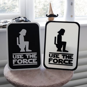 Star Wars toiletbord | Gebruik de kracht | Darth Vader | Gamen | Mannengrot | Grappig teken | Toilet | Nieuwigheid | Toilethumor | 3D afgedrukt