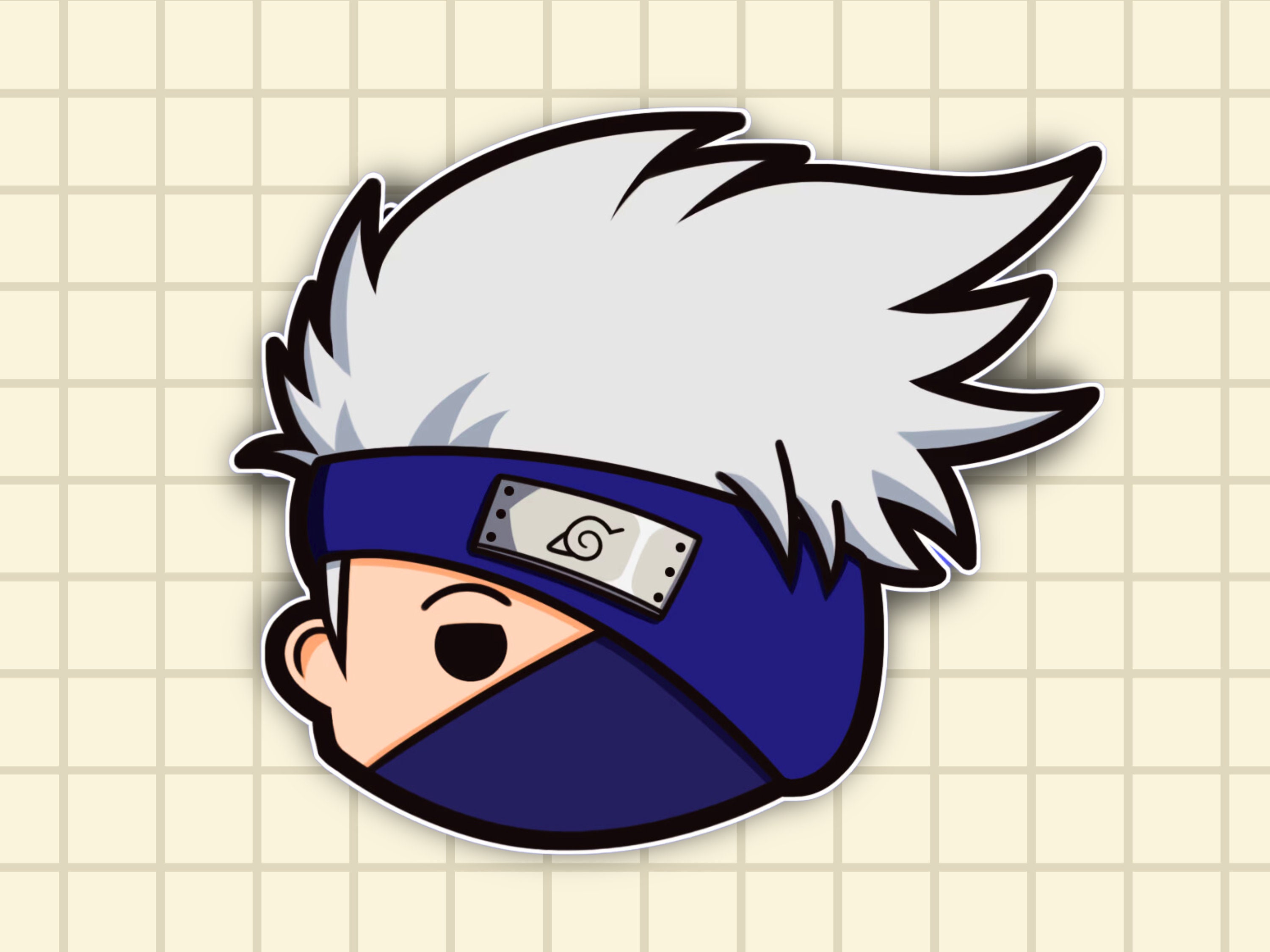 Kakashi Face Squish Peeker Sticker Sticker – Anime Town Creations