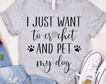 Funny Crochet & Dog Lover T-Shirt: Yarn Knitting Gift