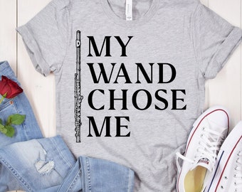 Funny Flute T-Shirt, Flute My Wand Chose Me, Kids Tee Apparel Gift, Flute lover gift,Flute shirt,Flute player&#39;s shirt,gift for son daughter