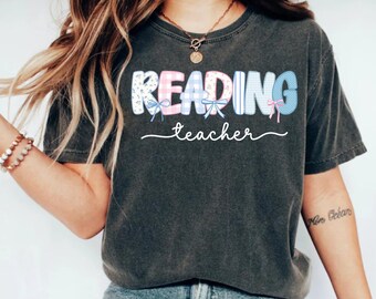 Coquette Bow Reading Teacher Team Shirt, Reading Squad Shirt, Reading Specialist, Reading interventionist Shirt, Reading Coach,Library Squad