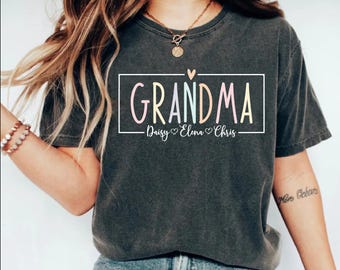 Personalized Grandma Shirt, Nana Shirt, Personalized Grandma Gift, Christmas Gift for Grandma, Customized Mother's Day Gift, Grandkids Names