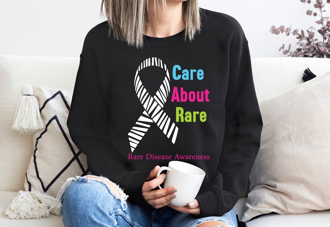 Rare Disease Awareness, Care About Rare, Zebra Awareness Sweatshirts