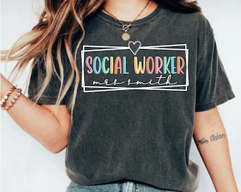 Custom School Social Worker T-Shirt, Social Worker Tshirt, School Social Worker Gifts, Social Worker Shirt, Social Worker Gift,Social Worker