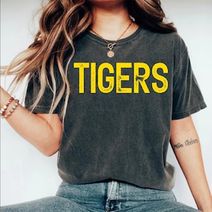 Custom School Mascot Shirt Tiger School Mascot Shirt School Team Shirt Favorite Team Shirt Tiger Team Mascot Shirt Tigers School Spirit Tee
