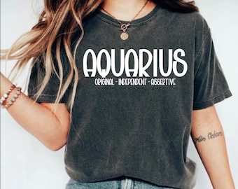 Aquarius Zodiac Shirt: Soft Cotton Astrology Tee