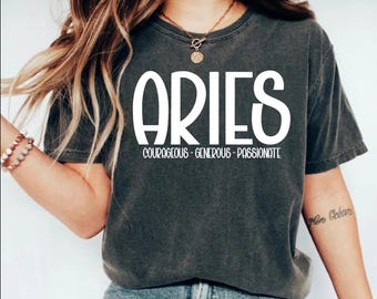 Aries Zodiac T-Shirt: Lightweight Cotton Astrology Tee