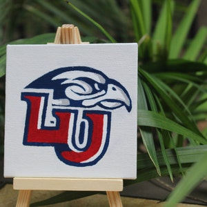 Liberty University Logo 4&quot;x4&quot; Mini Canvas Painting with Easel