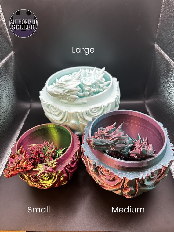 Dragon Egg with Dragon- Rose Egg with Atriculating Rose Dragon