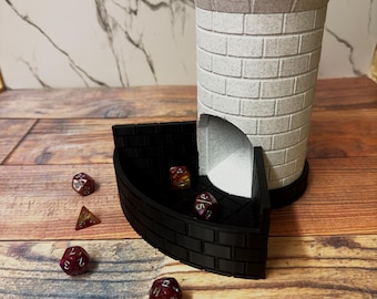 3D Printed Castle Dice Tower with Cobblestone Tray