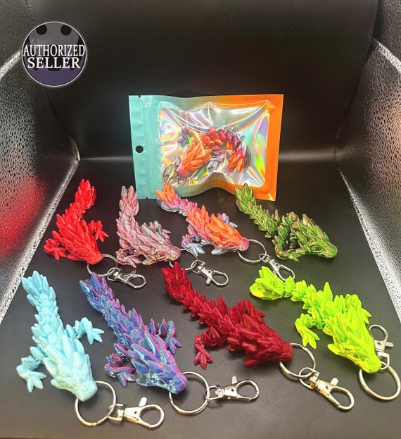 Dragon Keychain Gem dragon 3D Printed Articulated