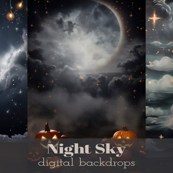 Night Sky Studio Backdrops for Digital Composites-Digital background for Photoshop, Photography Background, Photo overlays, High-Resolution