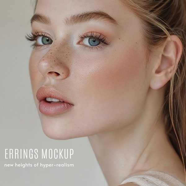 Earring model mockup,hyper-realistic earring mockup, jewelry mockup