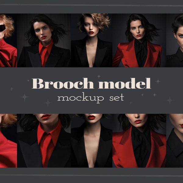 Model Images Mockups for Brooches - Brooch Mockup,Remembrance Day Bundle Mockup, Poppy Broches Mockup, Photorealistic High End Model Mockup