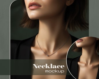 Necklace Mockup for Jewelry Stores -High-Resolution Jewelry Presentation, Digital Download