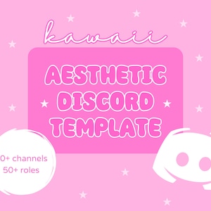 Kawaii Pink Aesthetic Discord Template For Creators | Instant Download